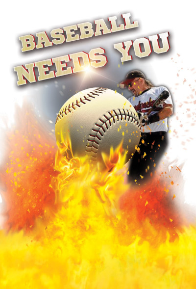 baseball on fire